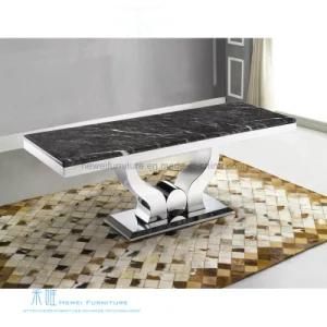 Modern Marble Top Stainless Steel Base Tea Table (HW-612T)