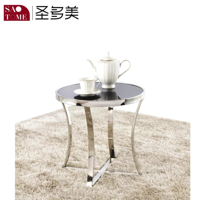 Modern Exquisite and Small Furniture Metal Glass Round End Table
