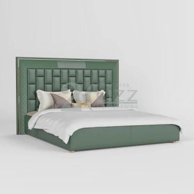 King Size Modern Luxury Bed with Nice Stainless Steel Legs for Home Hotel Furniture Set