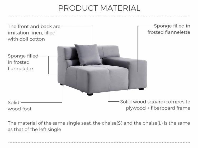 Sponge High Back Linsy Living Room Furniture Modular Sofa Velvet