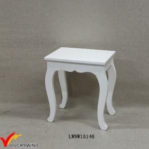 French Cream Solid Wooden Dressing Stool