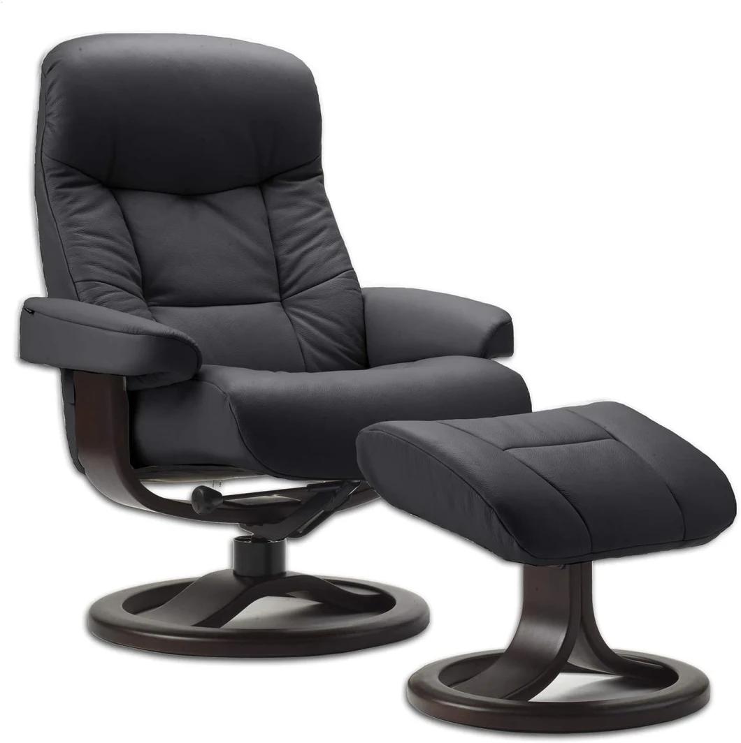 Jky Furniture Modern Design 8 Points Vibration Massage Functions (2 In Ottoman 6 In Chair) Leather Leisure Chair with Ottoman