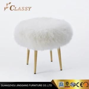 Fur Upholstery Bedroom Ottoman Modern Hotel Room Stool