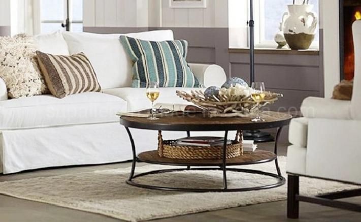 Hotel Furniture Metal Frame Wood Top Coffee Table