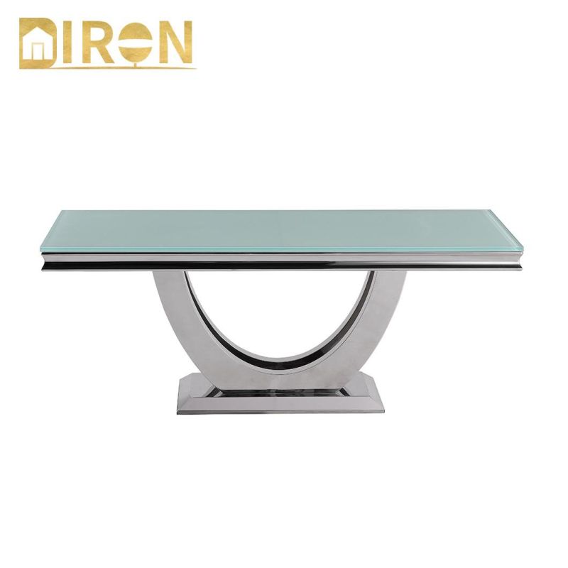 2021 Latest Fashionable Decoration Casual Style Rectangle Marble Stainless Steel Coffee Table