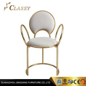Modern Luxury Dining Chair with Armrests and Metal Steel Frame