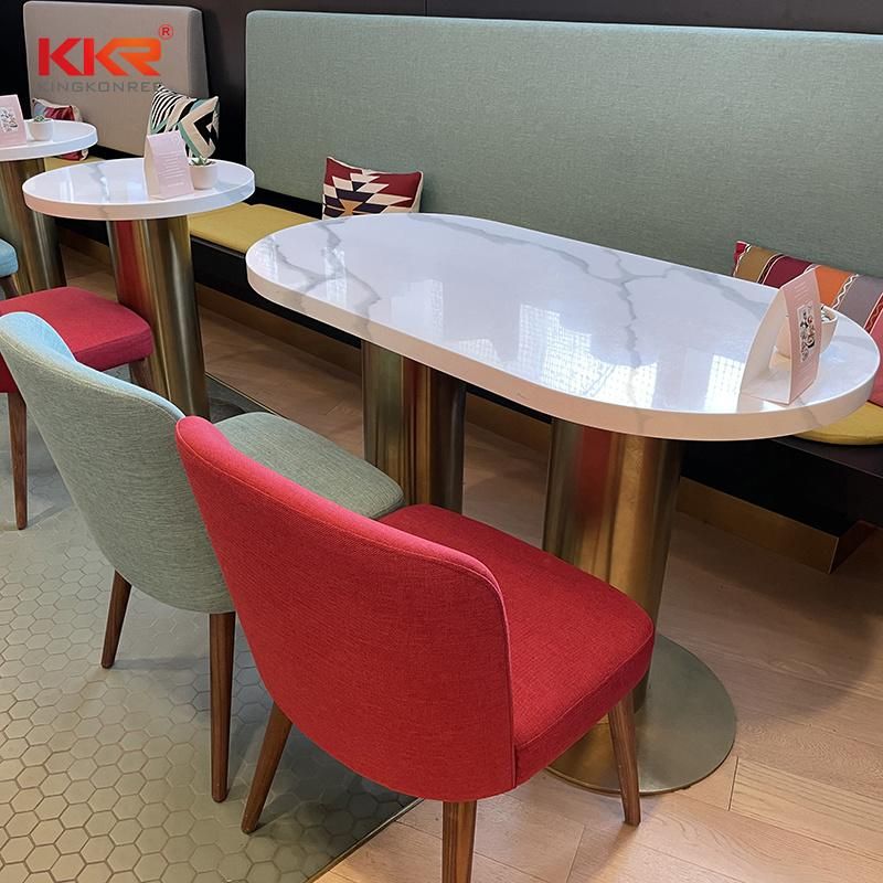 Veining Marble Table Top Polished Solid Surface Coffee Table