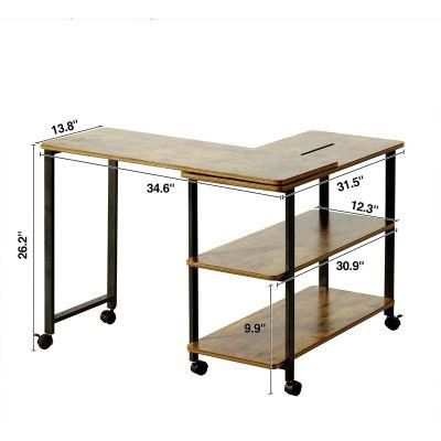 Living Room Easy to Assemble and Rotatable L-Shaped Sofa Side Table 0318
