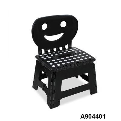 Adult Child Backrest Black Portable Folding Bench