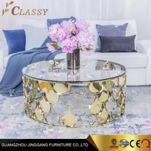 Champagnegold Stainless Steel Tempered Glass Coffee Table