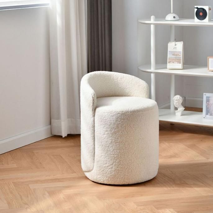Swivel Vanity Chair Dressing Stool Lamb′s Wool Leather Backrest