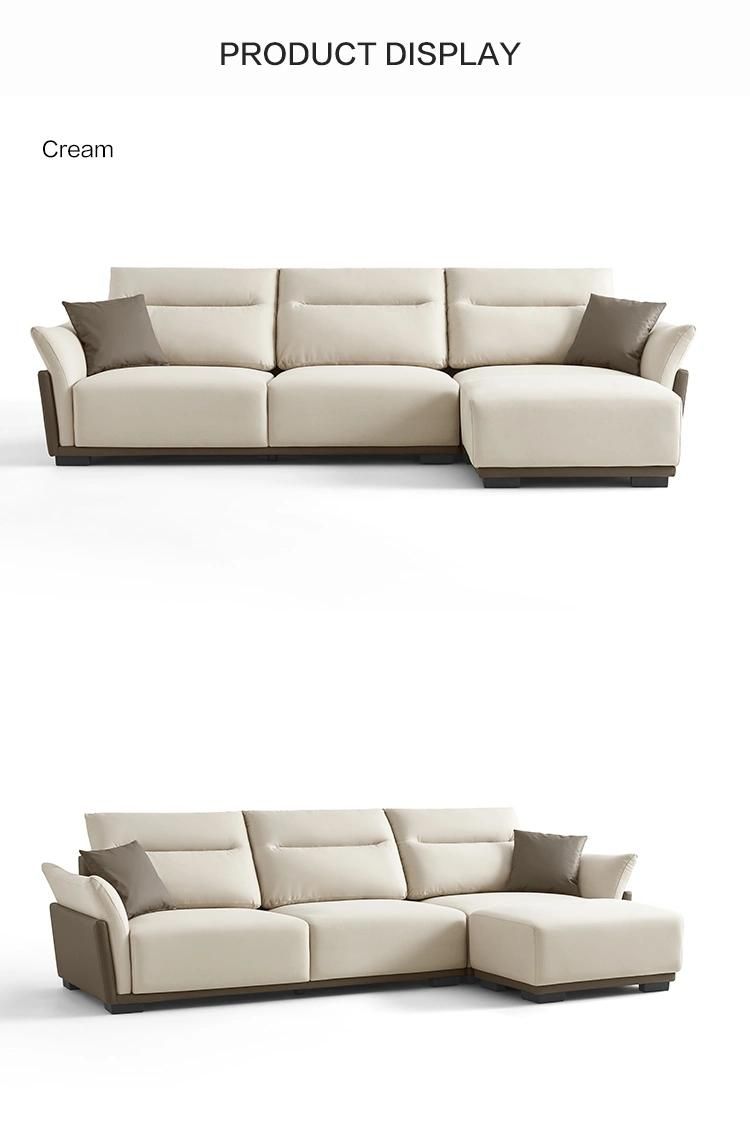 High Quality New L-Shaped Sofas Furniture Modern Genuine Leather Sofa Set Tbs060
