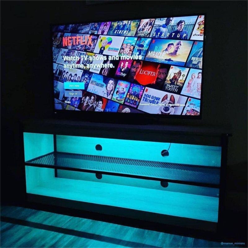 Modern Gray Gaming TV Stand TV Cabinet TV Console for Living Room