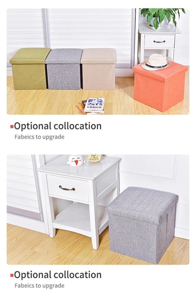 Taburete De Almacenamiento Plegable Folding Storage Stool Ottoman Box Storage Restaurant Dining Stool Foldable Free Sample