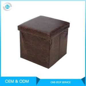 Large Brown Bench Faux Leather Foldable Home Decor Storage Ottoman