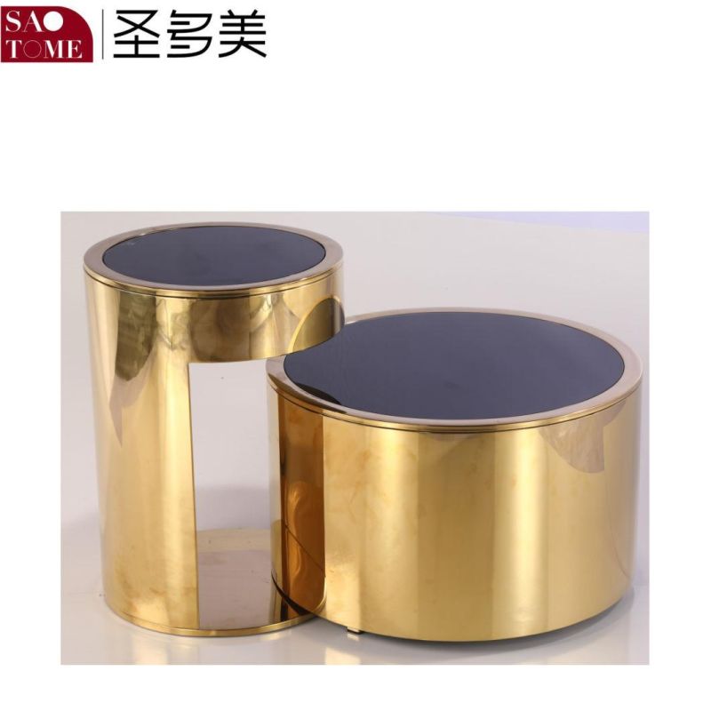 Living Room Bedroom Furniture Three Layer Pull Glass Nest Table