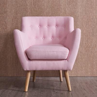 Furniture Manufacturer Light Pink Single Fabric Sofa for Home