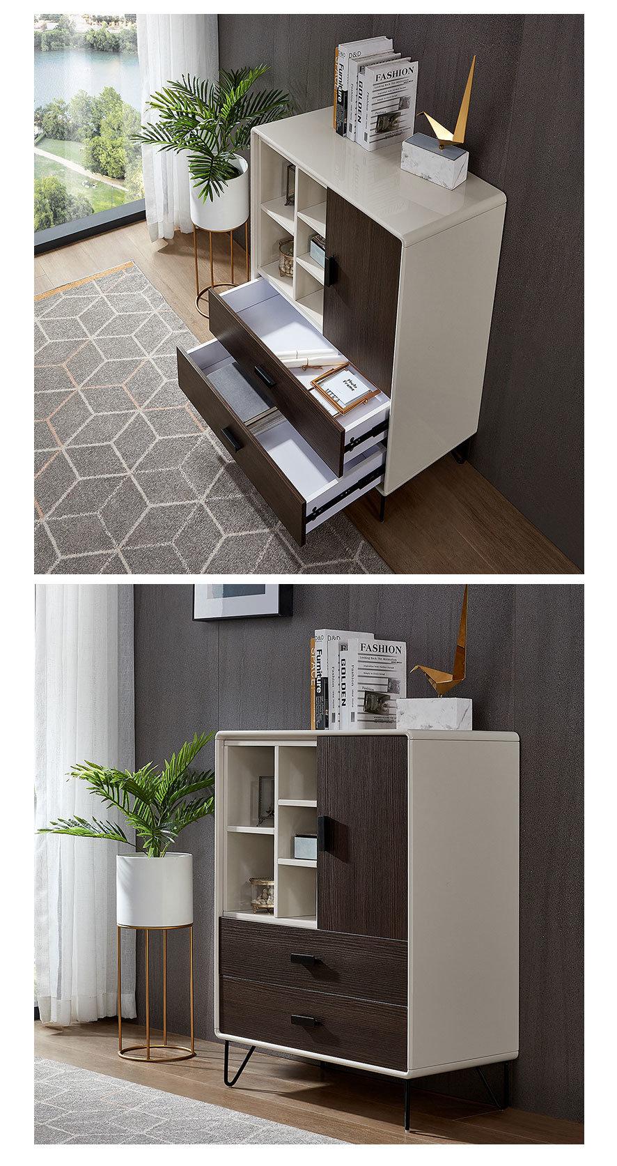Cheap White MDF Sideboard Wooden Home Furniture Set Cupboard Storage Cabinet