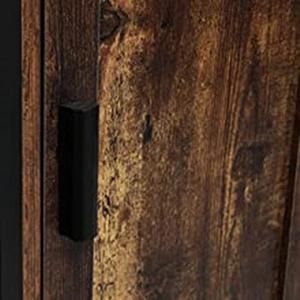 Living Room Office Brown with Door and Drawer Wooden Floor Storage Side Cabinet 0227