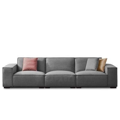 Modern Leisure Home Fabric Sectional Seatings Leather Corner Couch Mags Modular Low Arm Sofas for Living Room Furniture