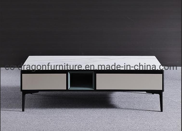 Hot Sell Marble Top Living Room Furniture Wooden Coffee Table