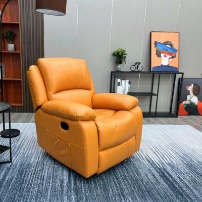 Jky Furniture Single Seat Leisure Synthetic Leather Manual Rocker and Swivel Recliner Chair for Living Room