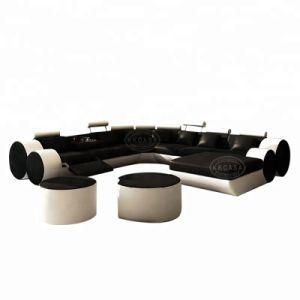 Design Modern European Style Sofa Luxury Furniture Black Leather Sofa
