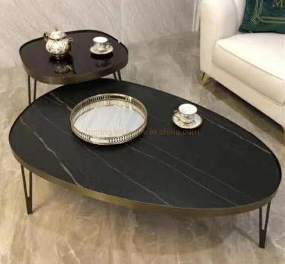 Customized Furniture Table Tempered Glass Top Center Tea Table with Wood Base Living Room Center Table