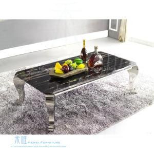 Modern Solid Marble Top Metal Home Tea Table (HW-752-1T)