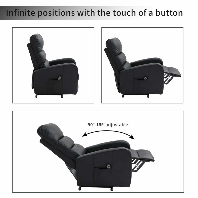 Jky Furniture Modern Design Space Saving Leather Manual Recliner Chair with Massage Function