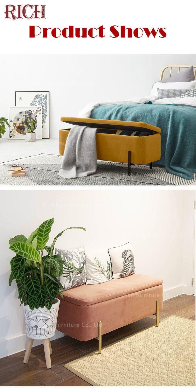 Home Furniture Rectangular Stool Footstool Long Storage Ottoman Stool