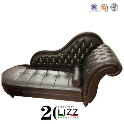 European Leisure Genuine Leather Chaise Sofa Chair