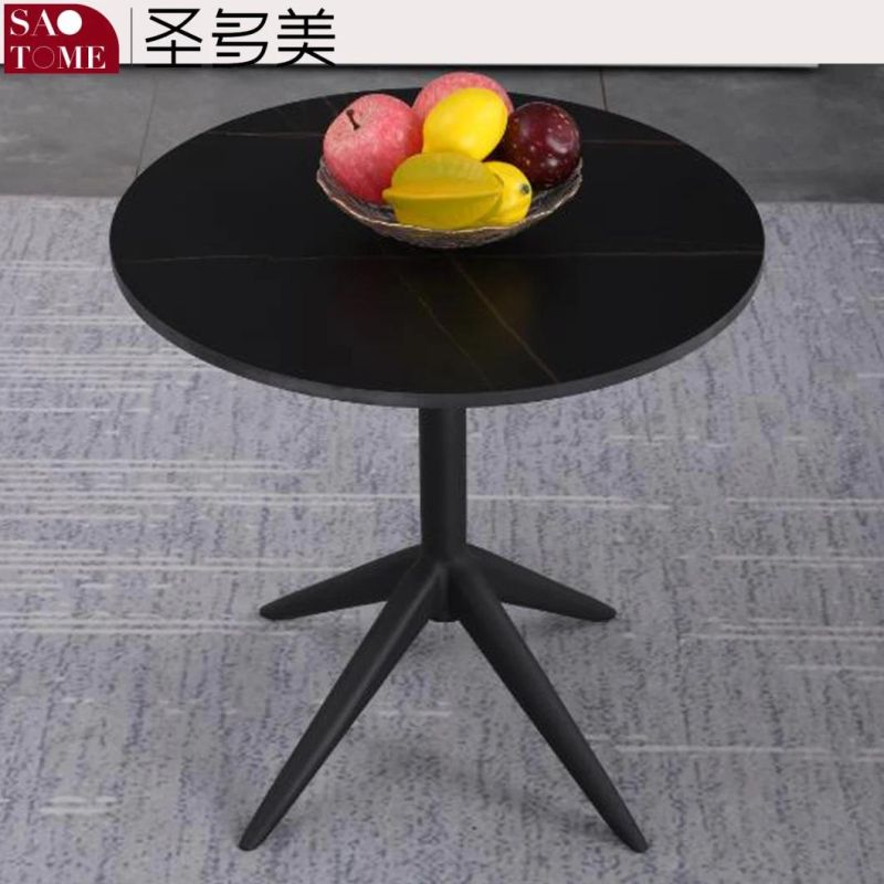 Modern Living Room Furniture Stainless Steel Cone Tube Slate/Marble Countertop Coffee Table