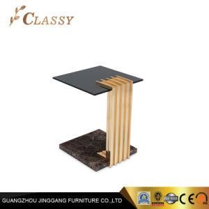 Smoked Glass Side Table Living Room End Table