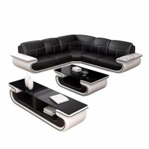 Luxury U Shape Genuine Leather Corner Sofa Fashion Italy Style Fabric Living Room Sofa
