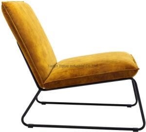 MID-Back Support Armless Chair Leisure Upholstered Chair with Metal Legs