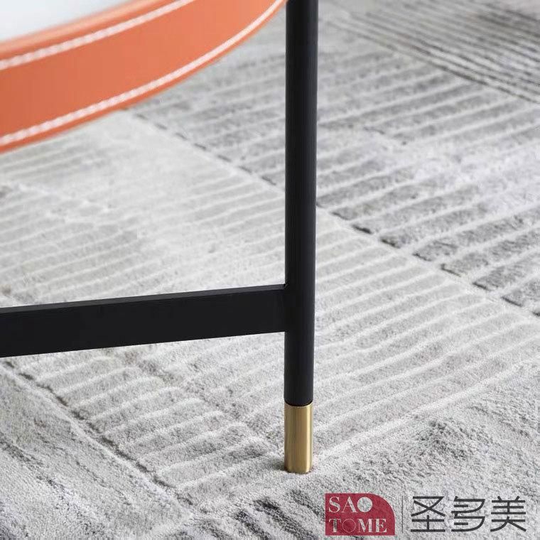 New Style Home Furniture Living Room Round Coffee Table Metal Side Table Bedroom Table Melamine Laminated Tea Table