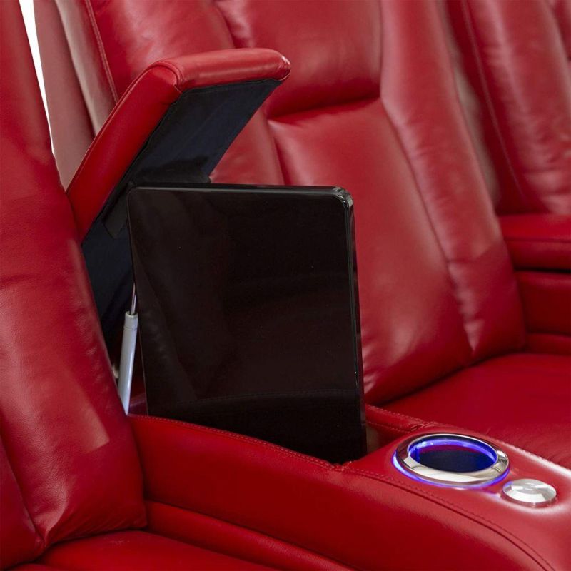 Jky Furniture Luxury Air Leather Home Theater Sofa Set with LED Light and Massage Function