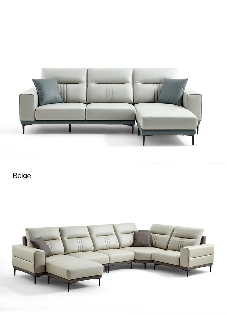 Wood Down Modern Design American Set Home Genuine Leather Sofa New Tbs061