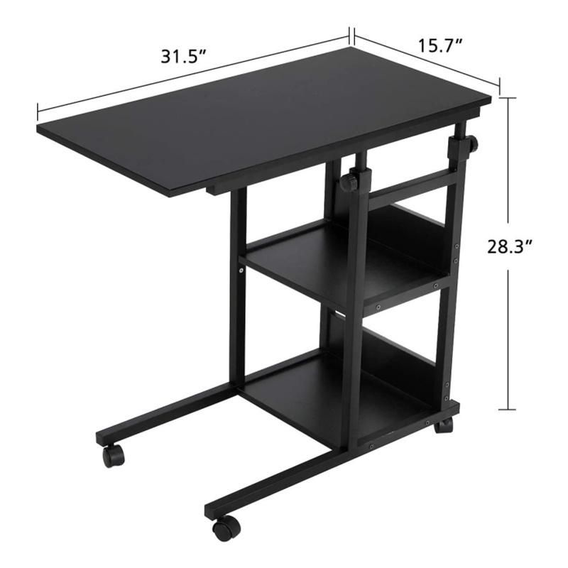 Side Tables on Wheels with Height-Adjustable Storage Shelves in The Living Room and Bedroom 0326