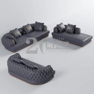 Factory Direct Sale European Chestfiled Couch Home Furniture Modern Italian Leather Sofa Set