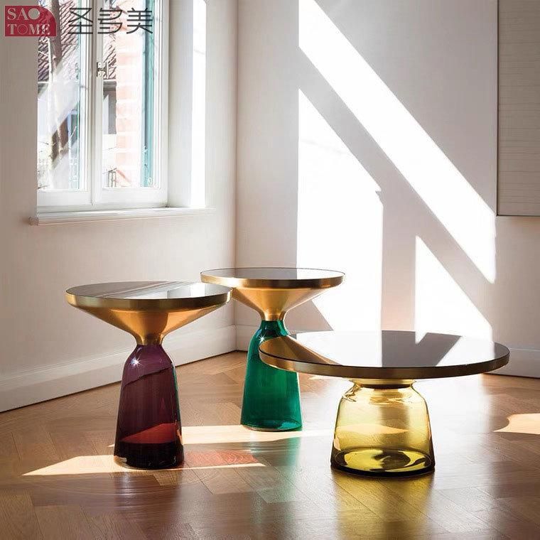 New Style Home Furniture Living Room Coffee Table Titanium Gold Side Table Bedroom Table Melamine Laminated Tea Table