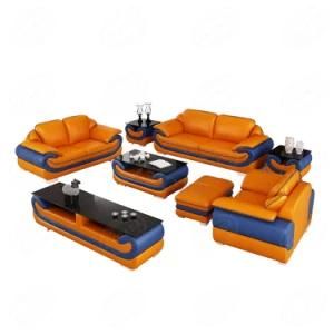 Design Modern Leather Sofa 1+2+3 Functional Fabric Sofa Section