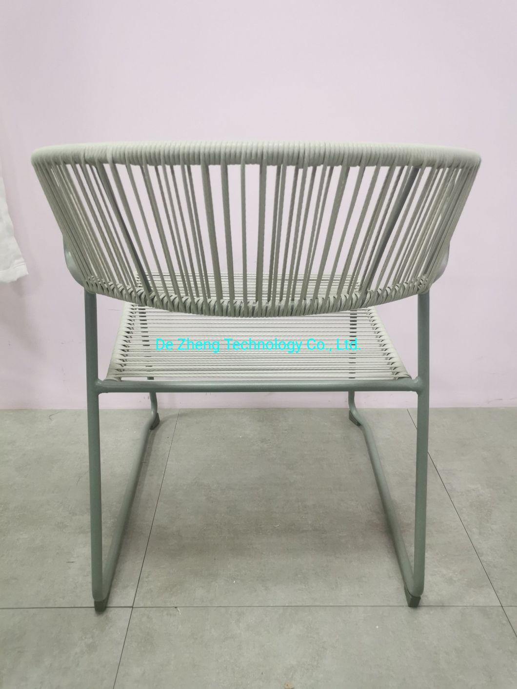 High Quality Patio Furniture PE Rattan Rope Aluminum Frame Garden Outdoor Indoor Leisure Chair Set