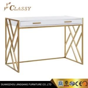 Indoor Home Living Room Console Cabinet with Golden Metal Steel