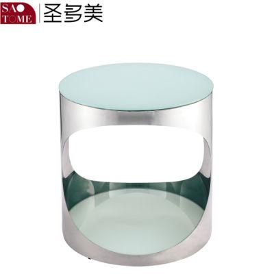Modern Small Living Room Furniture Black Glass Surface Round Table