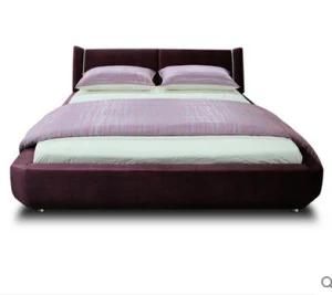 Luxury Fabric Bed with High Headboard, Europe Style