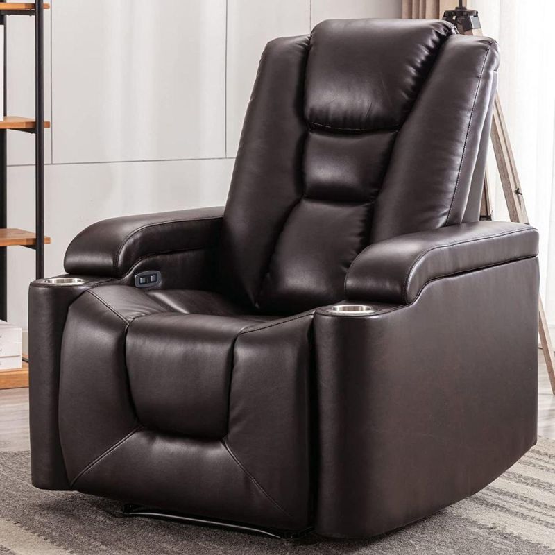 Jky Furniture Multifunction Leather Home Theater Recliner Sofa Set with Multifunction