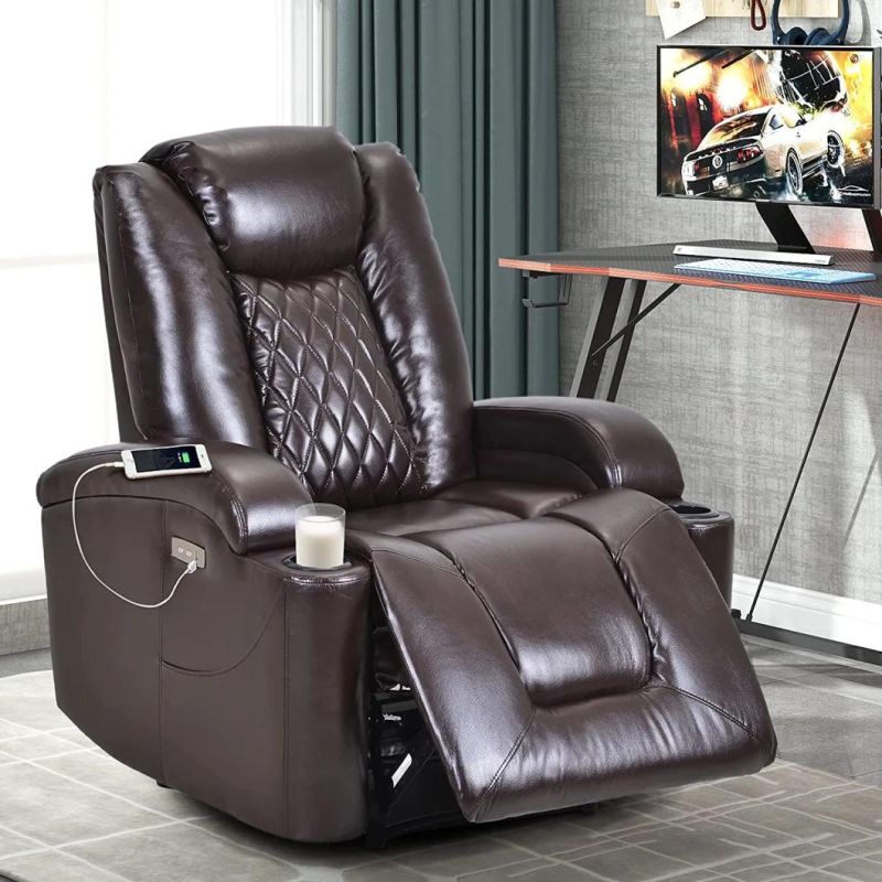 Jky Furniture Leather Home Theater Power Recliner Seating Set with Customerization Functions