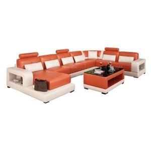 Living Room Sofa Set Modern L Shape Sectional Genuine Leather Sofa
